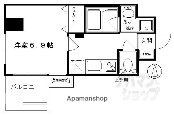 アスヴェル京都河原町二条(1K/4階)の間取り写真