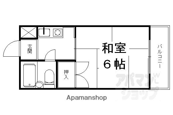 ラ・フォーレ上賀茂(1K/3階)の間取り写真