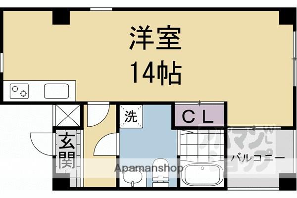 シャネルファイブ(ワンルーム/2階)の間取り写真