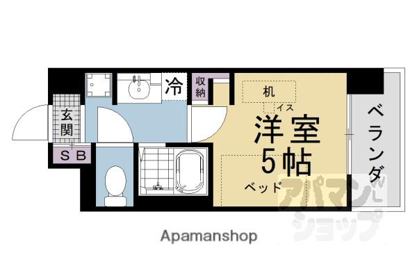 キャンパスヴィレッジ京都下鴨東(ワンルーム/2階)の間取り写真