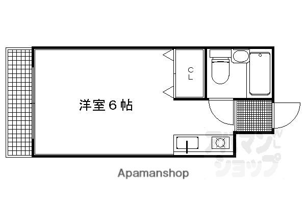 レジデンス西陣21(1K/2階)の間取り写真