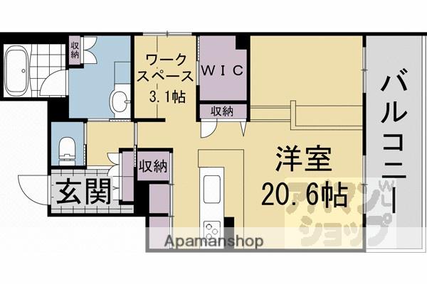 アウスレーゼ御所(ワンルーム/3階)の間取り写真