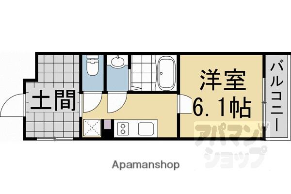 STANDZ金閣寺前(1K/1階)の間取り写真