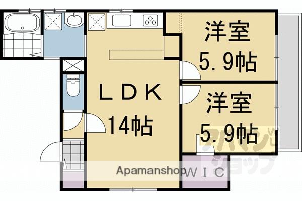 グレイス紫竹(2LDK/1階)の間取り写真