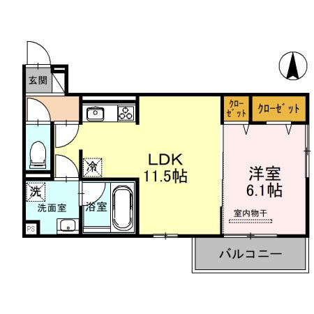 CASA SERESA(1LDK/3階)の間取り写真