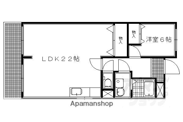 ウィンド岩倉(1LDK/3階)の間取り写真