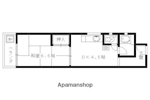 アサヒマンション(1DK/4階)の間取り写真