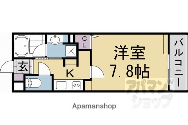 THE ROSE RES 一乗寺(1K/1階)の間取り写真