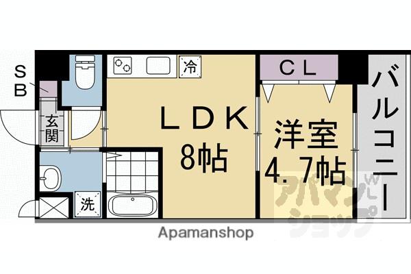 GRAND NAVIRE 京都二条(1LDK/5階)の間取り写真