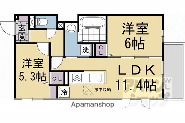 D-ROOM壬生森町(2LDK/3階)の間取り写真