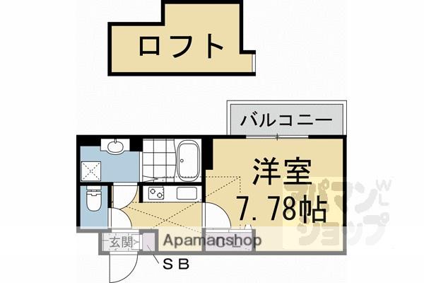 円町レジデンスII(1K/3階)の間取り写真