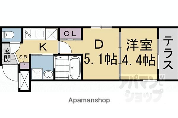 シエルコート大宮(2K/1階)の間取り写真