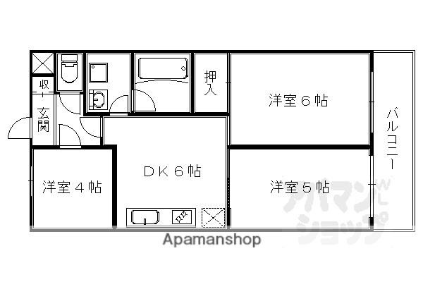 ルミエール丸太町(3DK/6階)の間取り写真