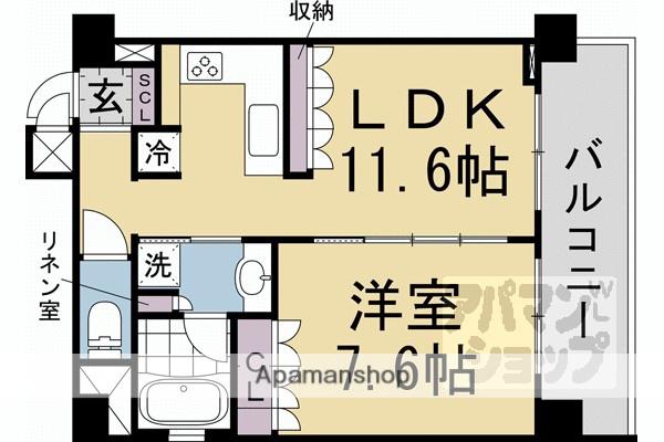 リーガル京都御所西V(1LDK/4階)の間取り写真