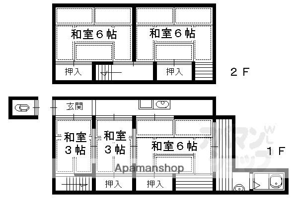 叡山電鉄 元田中駅 徒歩8分 2階建 築94年(5K)の間取り写真