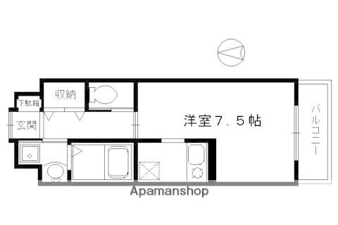 阪急電鉄京都線 大宮駅(京都) 徒歩5分 3階建 築22年(ワンルーム/3階)の間取り写真