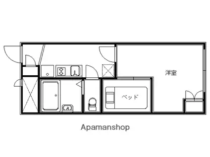 レオパレスウエストI(1K/2階)の間取り写真