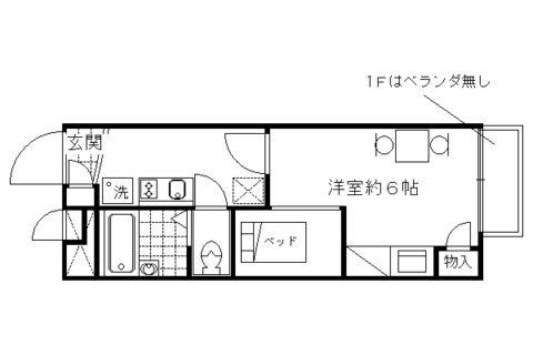 レオパレスサンシャイン98(1K/1階)の間取り写真