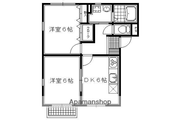 エクセレントさわらぎⅥ(2DK/1階)の間取り写真