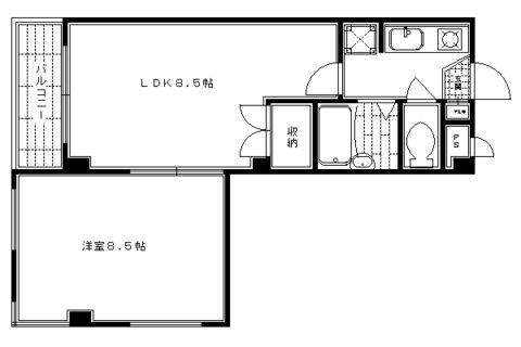 グランドールワタナベII(1LDK/3階)の間取り写真