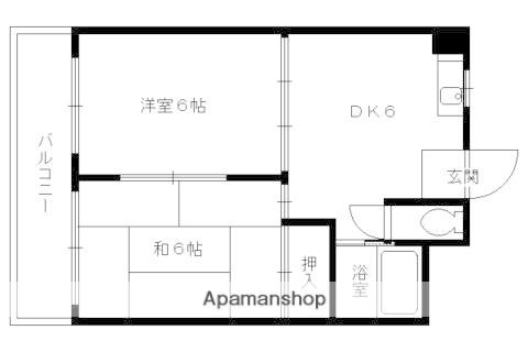 アクアエルフ上賀茂(2DK/5階)の間取り写真