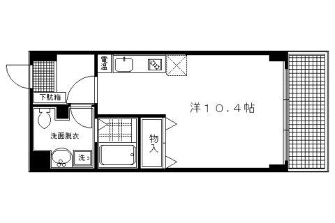 ランブラス御所西(ワンルーム/3階)の間取り写真