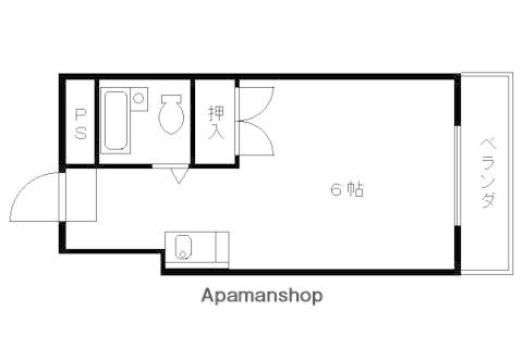 サンプロスパービル(1K/5階)の間取り写真