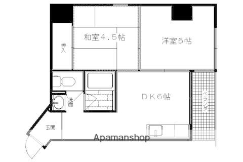 ウエストプラザ三越(2DK/11階)の間取り写真