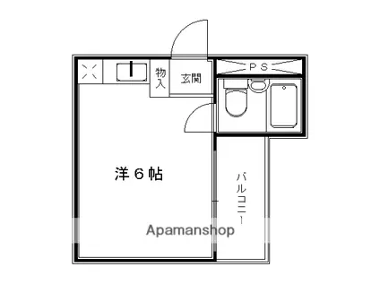アルカディア塔ノ段(ワンルーム/2階)の間取り写真