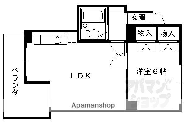 ライオンズ御前三条ビル(1LDK/2階)の間取り写真