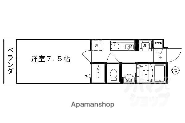 エミネンス西京極(1K/1階)の間取り写真