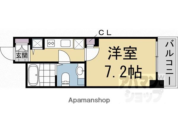 コスモフォーラム四条(1K/7階)の間取り写真
