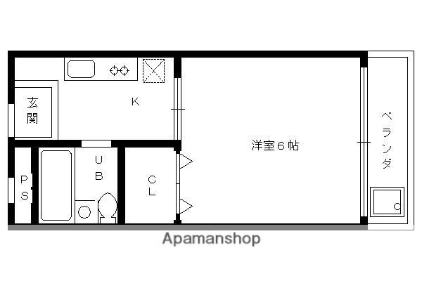 藤ハイツ(1K/4階)の間取り写真