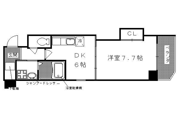南大入町マンション(1DK/2階)の間取り写真