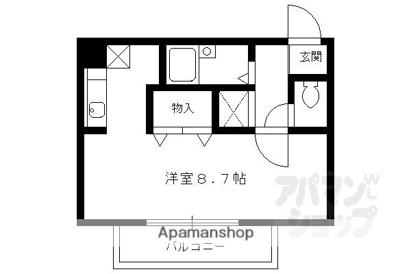 プレサンス京都御所西(ワンルーム/7階)の間取り写真