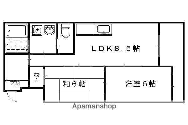 四条グランドハイツA・B棟(2LDK/10階)の間取り写真