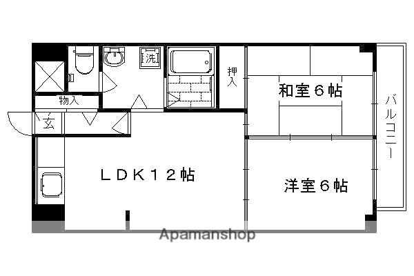 シャトル朱雀(2LDK/5階)の間取り写真