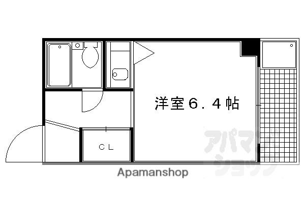 ラヴィール西洞院(1K/4階)の間取り写真