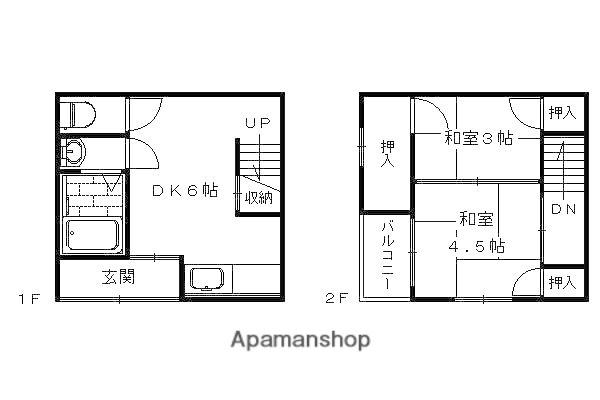 弥生荘(2DK/2階)の間取り写真