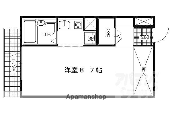 グレーシー西ノ京(1K/1階)の間取り写真