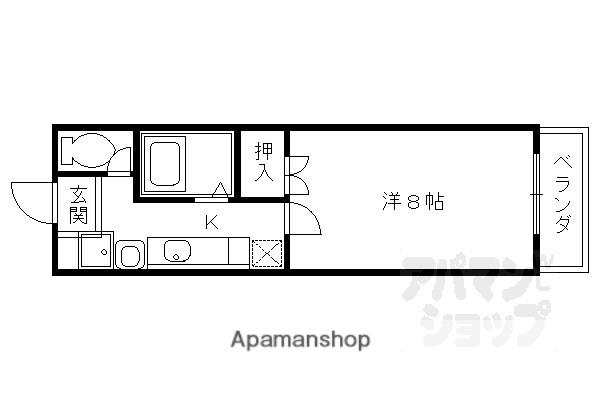 テイクツー松原(1K/1階)の間取り写真