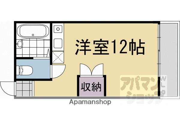 マンション三木(ワンルーム/2階)の間取り写真