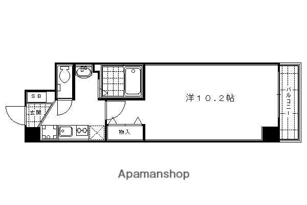 アルトシュロス四条大宮(1K/2階)の間取り写真