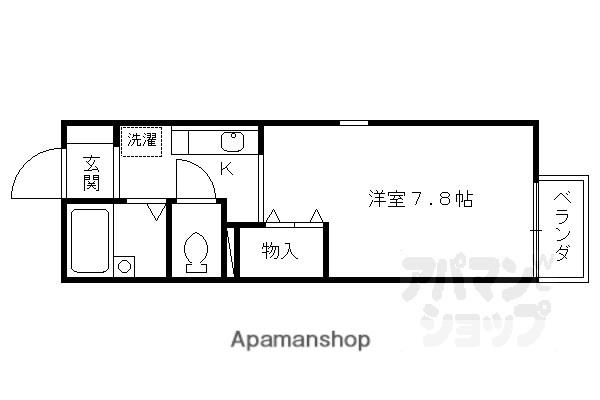 ブランドール松尾(1K/2階)の間取り写真