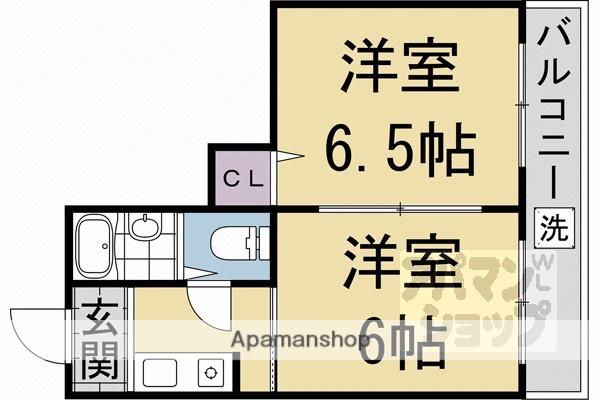 キャピタルサガ(2K/2階)の間取り写真