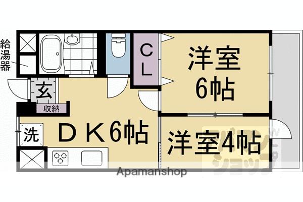 京都四条グランドハイツ(2DK/8階)の間取り写真