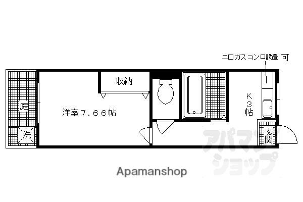 クレセントYANAGI(1K/2階)の間取り写真