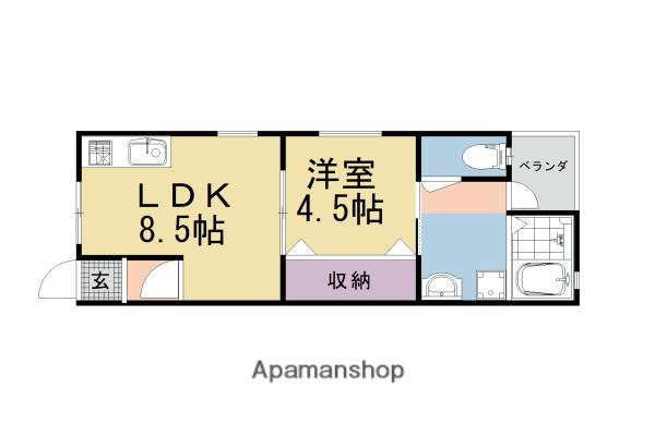 カームネス(1LDK/1階)の間取り写真