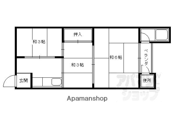 清和荘(3K/1階)の間取り写真