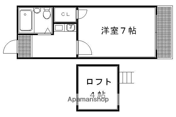 メゾネット北川(1K/2階)の間取り写真